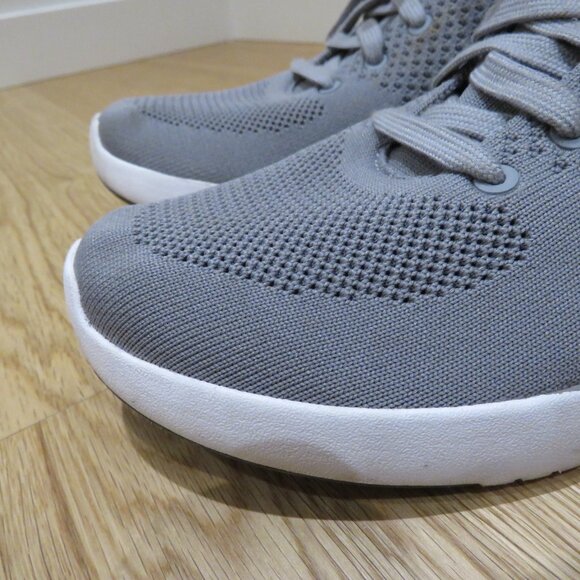 KIZIK Lima Hands Free Lace Up Shoes Sneakers in Gray Knit Comfy Travel Casual - Picture 3 of 14